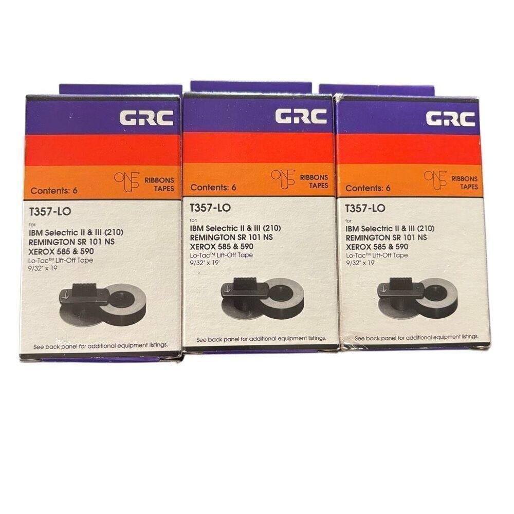 GRC T357-LO Typewriter Lift Off Tapes 3 Boxes New